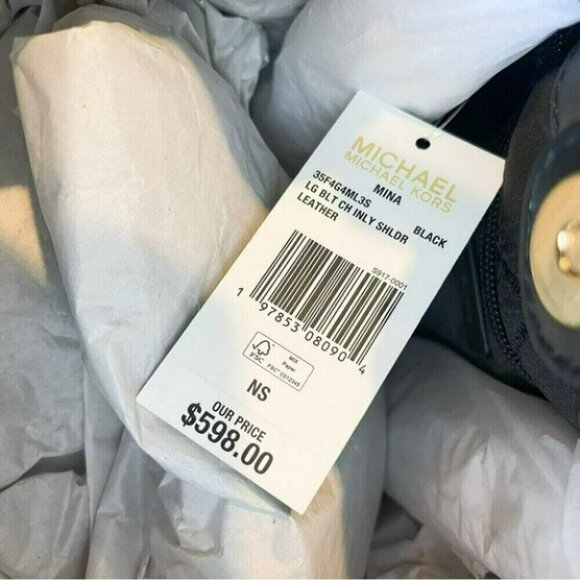 🔥NeW! $598 Large Michael Kors Mina Suede Chain Shoulder Bag - Picture 6 of 10